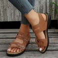thumbnail image 5 of HTHLVMD Soft Sole Open Toe Shoes, Women Open Toe Sport Sandals Comfortable Star Pattern Flat Sandals Summer Hook and Loop Ankle Strap Walking Shoes Soft Sole Wide Fit Outdoor Beach Shoes, Brown 6, 5 of 8