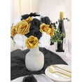 thumbnail image 4 of Roses Head Flowers with Stem - Black Gold White Graduation Artificial Flowers Rose Bulk - Silk Rose Fake Flower for Birthday Wedding Centerpieces Gold Theme Party Tables Decor, 4 of 4