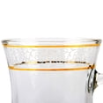 thumbnail image 3 of STP GOODS Inspiration Glass Coffee and Tea Glass Set of 4 pcs 4.9 fl oz (145 fl oz) Turkish Tea Glass with Handle Glass Armudu Tea Mugs Coffee and Tea Mugs Glass Drinkware Service for 4, Gold Clear, 3 of 5