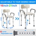 thumbnail image 7 of Shower Chair, Heavy Duty Shower Chair with Shower Handle, Adjustable Heights Portable Shower Chair Seat Bench, Anti-Slip Shower Bench Bathtub Stool for Elderly, Senior, Handicap & Disabled, 7 of 7
