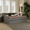 thumbnail image 4 of Baxton Studio Haylie Modern and Contemporary Upholstered Daybed with Trundle Beige Queen, 4 of 5