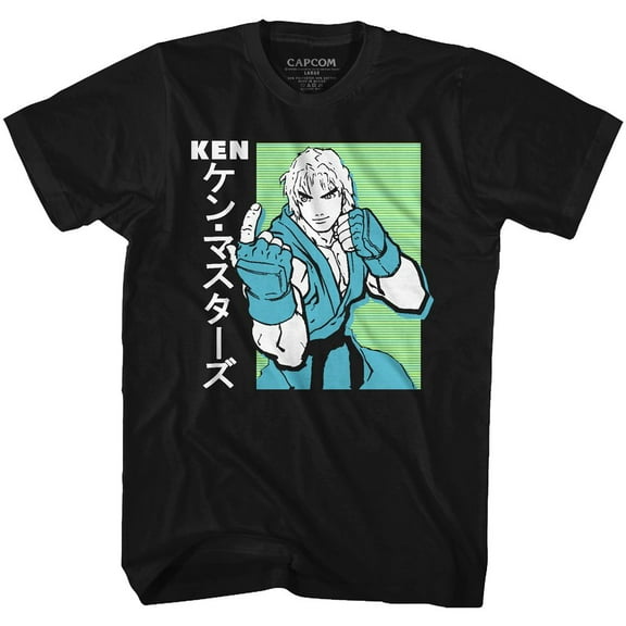 Street Fighter Ken Black Adult T-Shirt
