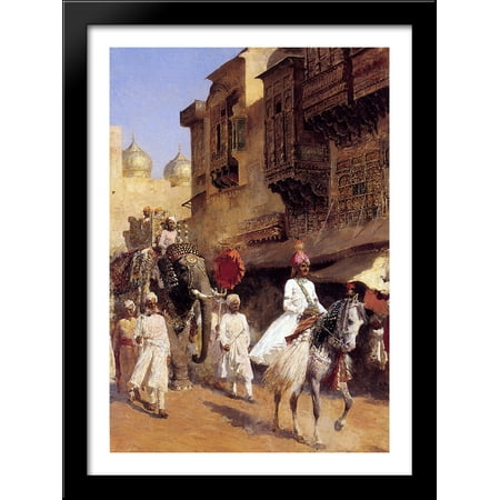 - Indian Prince And Parade Cermony 28x40 Large Black Wood Framed Print Art by Edwin Lord Weeks