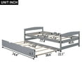 thumbnail image 4 of Twin Size Platform Bed with Trundle, Wooden Twin Bed,&nbsp;Platform Bed Frame, Twin Size Platform Bed with Twin Size Trundle, Gray, 4 of 6