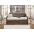 thumbnail image 3 of Lexiconhome Tulney Fabric Upholstered Daybed with Trundle, Twin/Twin, Brown, 3 of 3