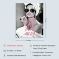 thumbnail image 2 of Women Bath Wall Decor - Better Late Than Ugly - Audrey Hepburn Poster - Glam Pink Bathroom Wall Art - Black and White Print - Vintage Hollywood Fashion Photo - Unframed Print 8x10 inches, 2 of 6