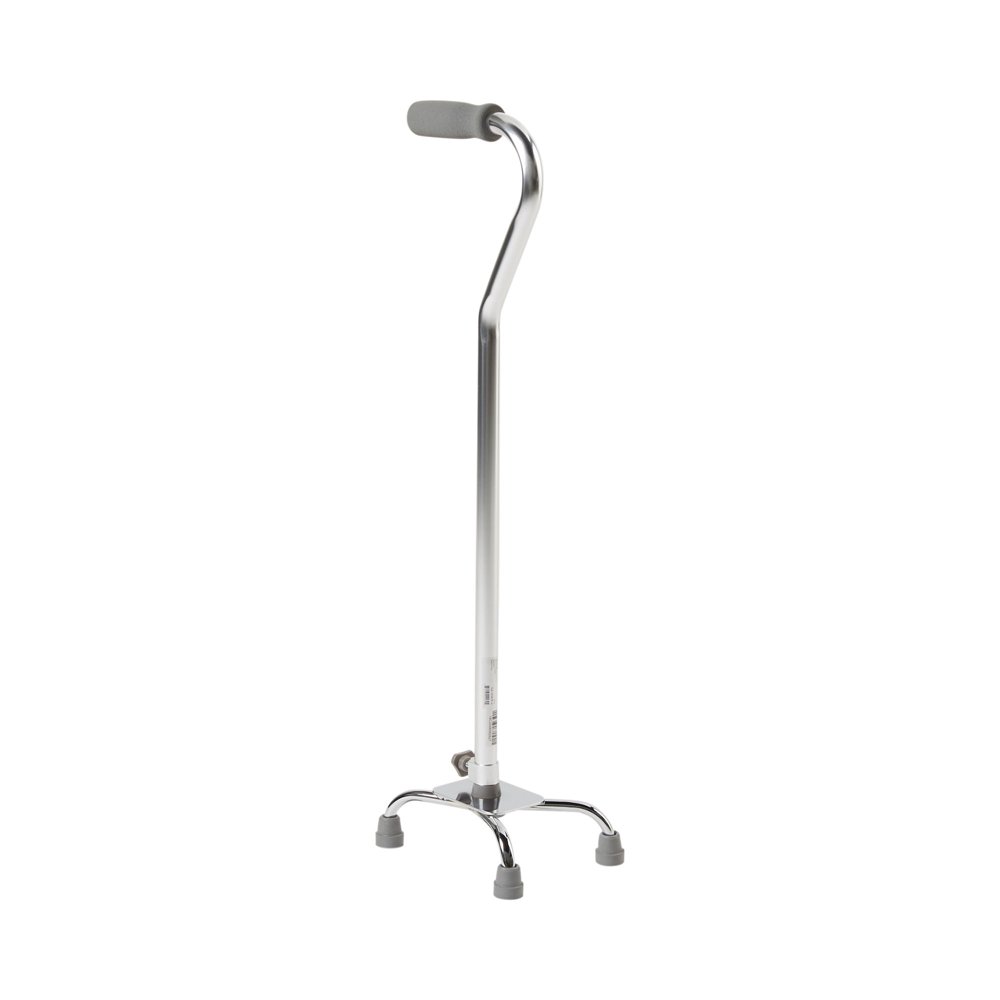 McKesson Chrome Steel Small Base Quad Cane 30 to 39" Height 300 lbs
