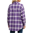 thumbnail image 4 of Lmueinov Flannel Shirts for Women Oversized Long Sleeve Womens Plaid Button Down Shirt Shacket Jacket Fall Fashion Blouses Top, 4 of 6
