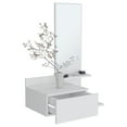 thumbnail image 3 of Vienna 23.6" Wide 3-Tier Shelf Floating Mirror Console Table, Full Extension Drawer White, 3 of 5