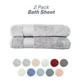 thumbnail image 4 of Hencely 2-Pack Turkish Cotton Bath Sheets – Oversized 35x64 in – Soft, Absorbent, Quick Dry – Silver, 4 of 7