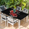 thumbnail image 2 of Valentine's Day Table Cloths for 3 Foot Rectangle Tables, Red Love Heart Truck Black Modern Art Patio Waterproof Elastic Fitted Tablecloths, Washable Rectangular Table Cover for Camping, 2 of 8