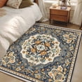 thumbnail image 4 of 3'x5' Area Rugs, Orange Blue Boho Indoor Outdoor Area Rug for Living Room Bedroom, Southwestern Geometric Vintage Ethnic Washable Bathroom Rugs Kitchen Floor Carpet Mats Home Decor Aesthetic, 4 of 8