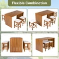 thumbnail image 5 of Harper & Bright Designs 5 Piece Outdoor Bar Set for 4, Patio Acacia Wood Bar Height Table & Four Stools with Cushions, Wood Dining Bar Set for Backyard, Poolside, Balcony, Beige,Natural, 5 of 10