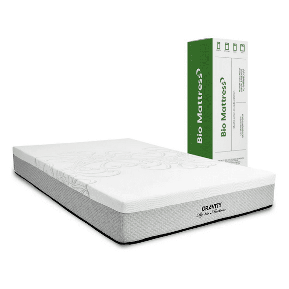 Colchón Matrimonial Bio Mattress Gravity de Memory Foam con Gel - Núcleo de Espuma de Alta Densidad Altura Total de 24 cm Cuenta con Certificación CertiPur Colchón en Caja