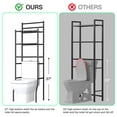 thumbnail image 6 of Behome 3-Tier Over The Toilet Storage Shelf, Bathroom Organizer Shelf Over Toilet with 6 Hooks, Freestanding Space Saver Bathroom Storage Shelves, 6 of 7