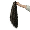 thumbnail image 4 of Curly Ponytail Extension Highlights Brown Golden Claw Clip Ponytail Extension Synthetic Hair Extensions, 4 of 7