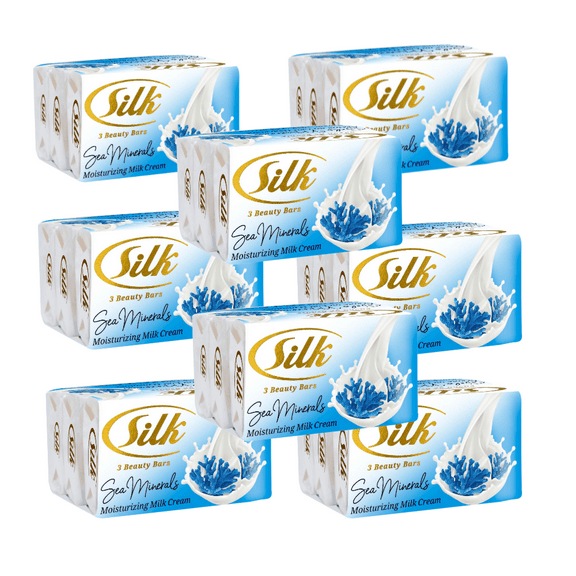 Silk Sea Minerals Bar Soap 3 Bars, 3.53oz Each, Sensitive Skin (8 pack)
