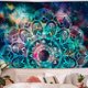 thumbnail image 2 of Tapiz de mandala azul psicodélico bohemio hippie indio para dormitorio, tapiz floral estético para colgar en la pared, arte de pared bohemio, decoración del hogar, 200x150cm, 2 of 5