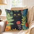 thumbnail image 4 of YiJuHui Cute Animal Print Pillow Cover Floral Cat Design Decorative Throw Pillowcase Soft Plush Velvet for Sofa Couch Living Room Bedroom Home Decor 17.72in, 4 of 6