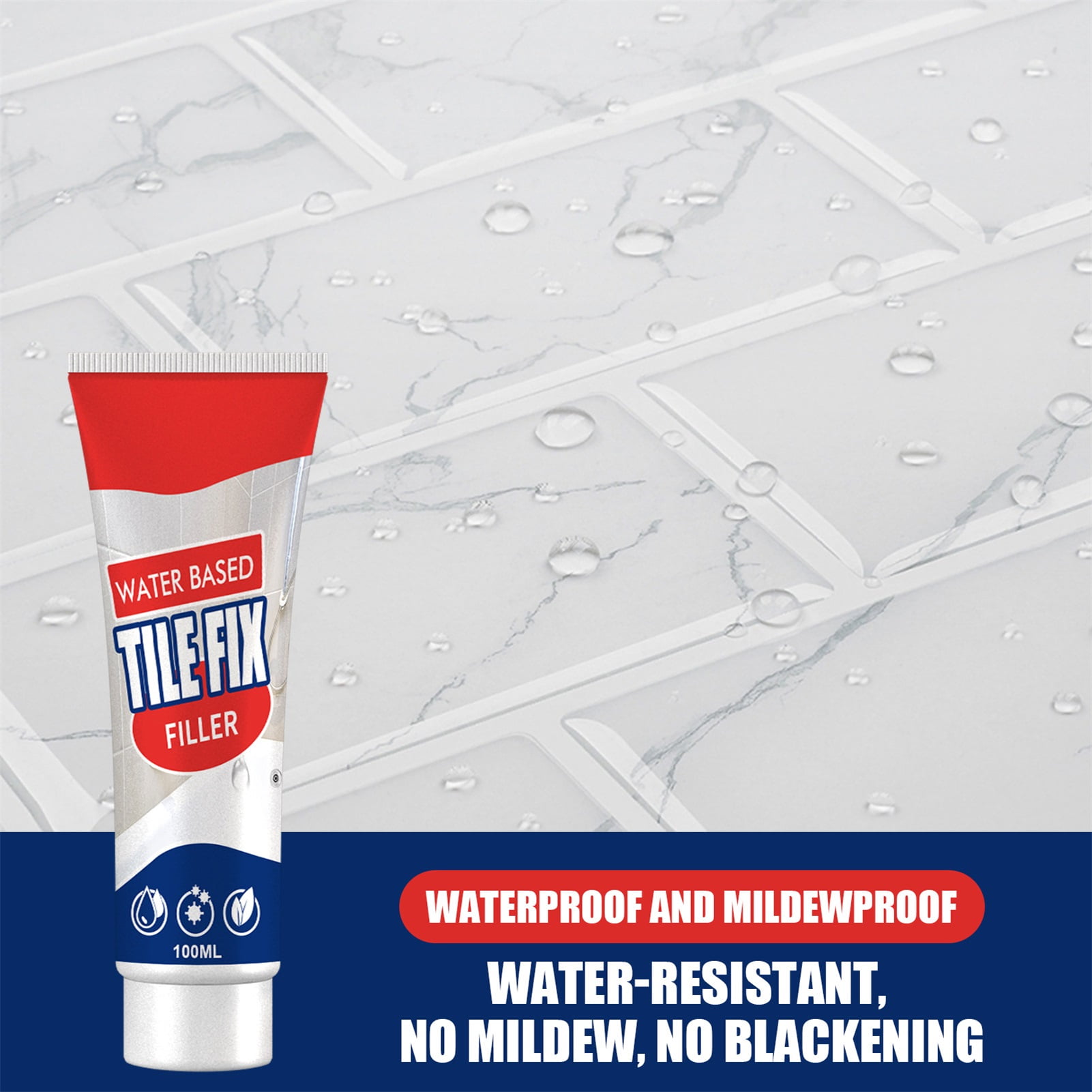 WQQZJJ Home Essentials Tile Grout - White Grout Filler Repairs Renews Fills  Tube,Fast Drying Grout Repair, Heavy-Duty Grout Cleaner - And Renews Grout