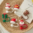 thumbnail image 6 of 6PCS Christmas Straw Cover Cap for Stanley Cup, Silicone Straw Topper for Stanley 30&40 Oz Tumbler with Handle, 10mm Drinking Straw Tip Covers for Christmas Gifts, 6 of 10