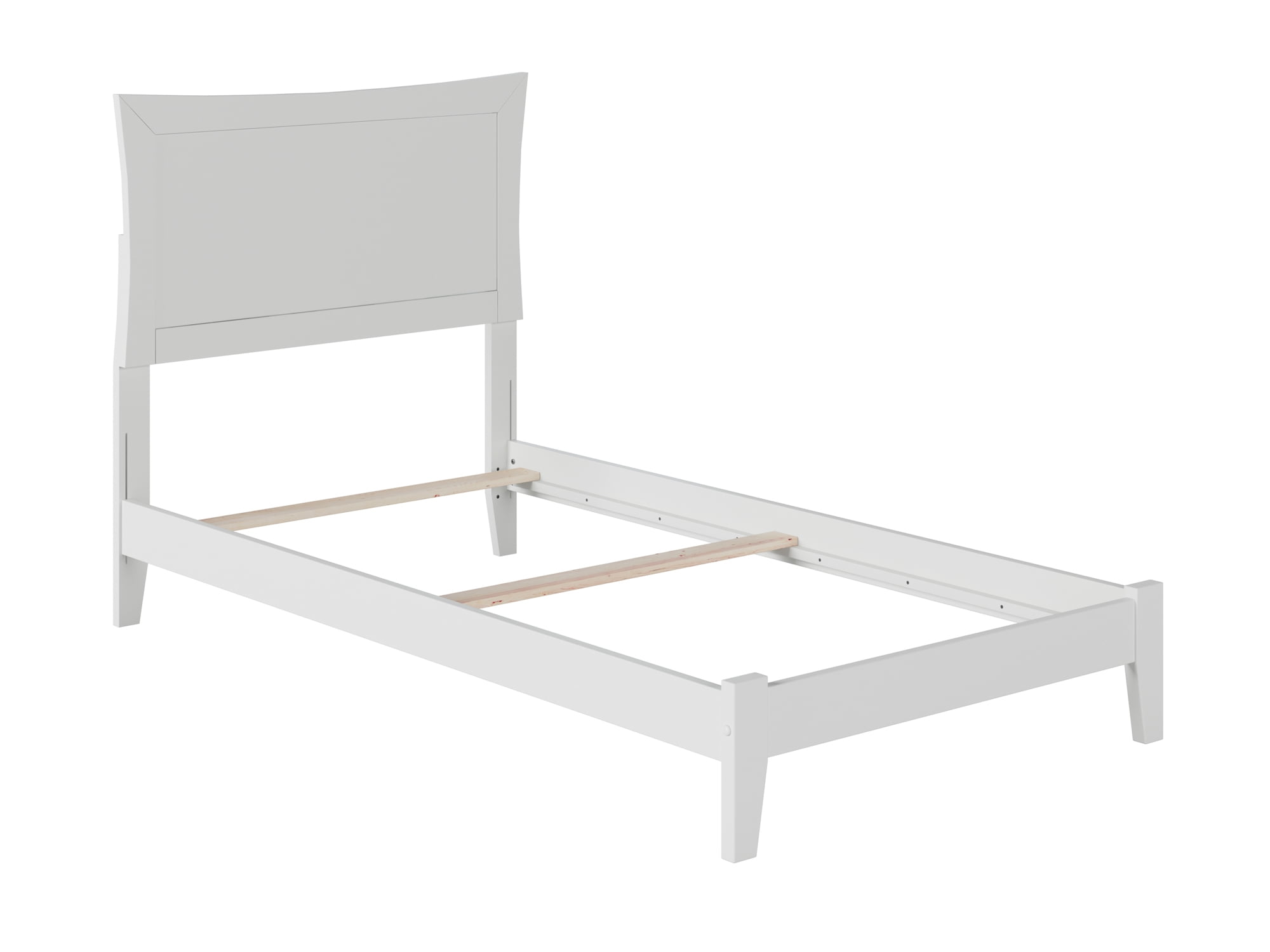 AFI Metro Twin Wood Foundation Bed Frame with Panel Headboard, White