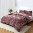 thumbnail image 2 of Velvet Duvet Cover Set, Luxurious Breathable Bedding Set with Corner Ties, Lightweight Comforter Cover for All Season, 2 of 9
