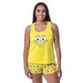 thumbnail image 6 of Nickelodeon SpongeBob SquarePants Faces Women's 2 Piece Pajama Set Tank Top and Shorts Sleepwear Loungewear, 6 of 6