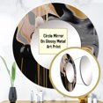 thumbnail image 3 of Designart "Mystic Gold & Noir Fusion II" Abstract Shapes Gold Large Round Mirror - Round Mirror Wall Décor - Glam Round Printed Mirror 23" x 23" Inch, 3 of 5