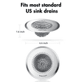 thumbnail image 3 of Sink Drain Strainer, Reversible Easy Clean Mesh Sink Strainer with 304 Stainless Steel, Wokdada Revolutionary Anti-Rust Large Kitchen Sink Strainer Food Catcher for Garbage Disposal Without Clogging, 3 of 7