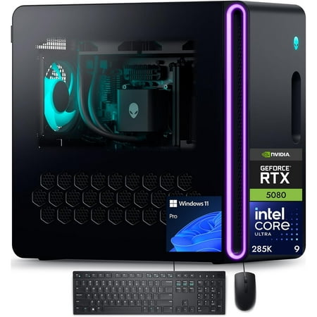 Alienware Aurora Gaming Desktop | NVIDIA GeForce RTX 5080 GDDR7 | Intel Core Ultra 9-285K (24-Core) | NPU AI | Windows 11 Pro | Wi-Fi 7 | 64GB DDR5, 2TB SDD, 2TB HDD