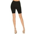 thumbnail image 4 of MOA COLLECTION Women's Solid Biker Shorts High-Waist Stretch Workout Pants, 4 of 4