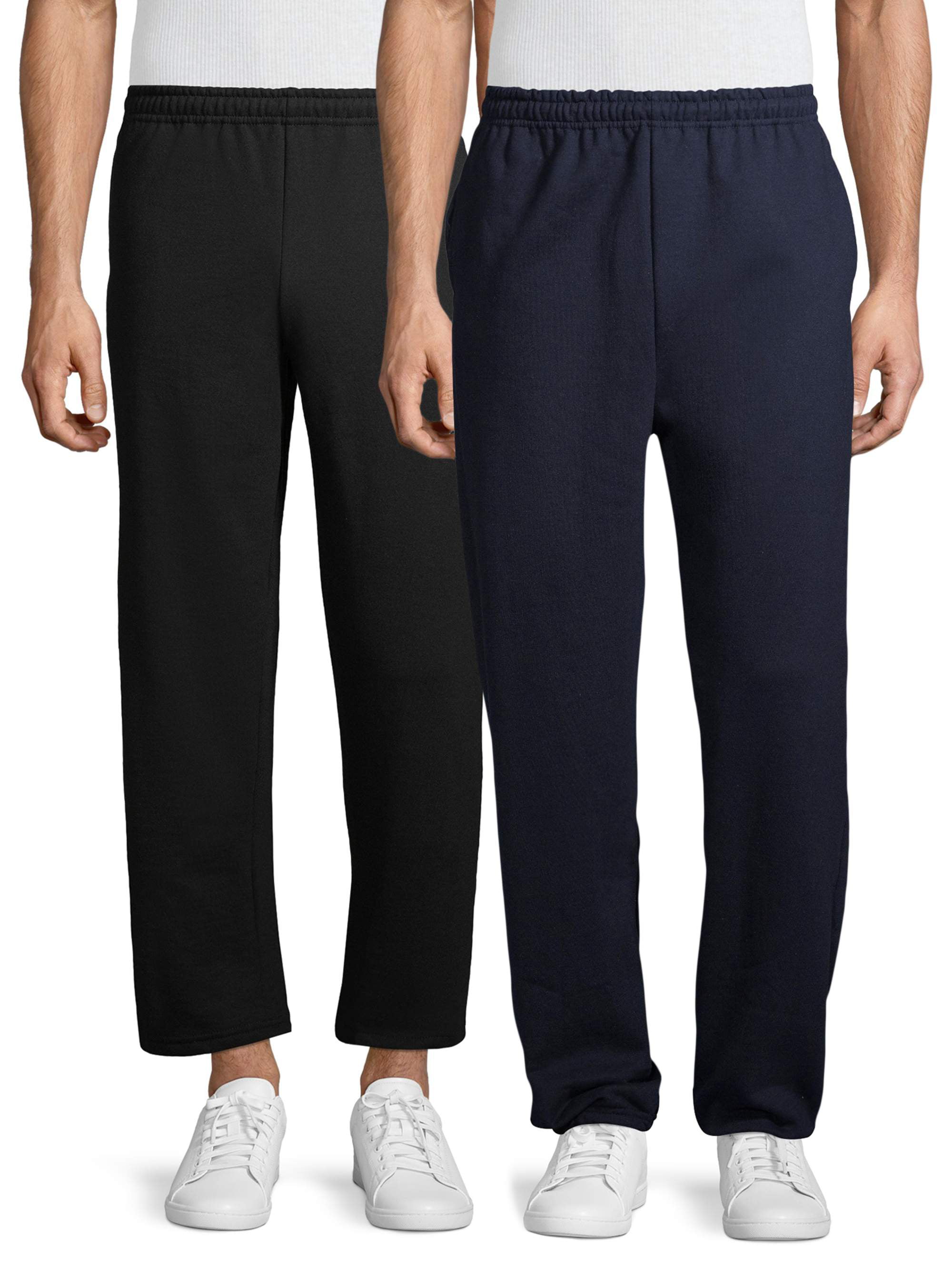 Gildan Men's Heavy Blend Fleece Open Bottom Pocketed Sweatpant, 2-Pack ...