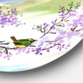 thumbnail image 3 of Designart 'Birds Sitting On Cherry Branch' Traditional Circle Metal Wall Art 11x11 - Disc of 11, 3 of 5
