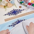 thumbnail image 3 of 2PCS Flower Rhinestone Applique Patch 9.2x3.3inch Iron on Blue Rhinestone Patch Wedding Bridal Decorative Floral Beaded AppliqueDIY, 3 of 5