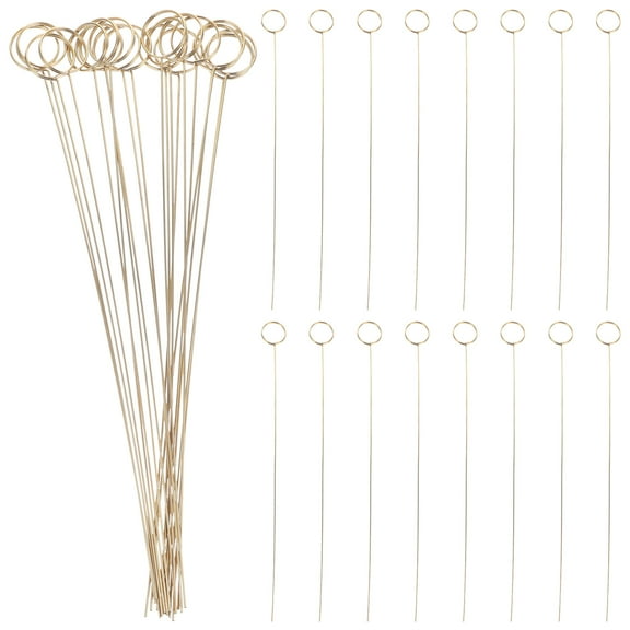 HOMEMAXS 40pcs Iron Wire Place Card Holder Bouquet Round Photo Clip Card Holder Picks