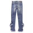 thumbnail image 2 of [Blank NYC] Womens Distressed Ruffle Skinny Fit Jeans, Blue, 25, 2 of 3