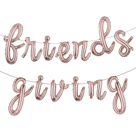 

16 Inches Tall Multicolor Foil Balloons Friendsgiving Banner Letter Party Decorations Fall Theme Fr