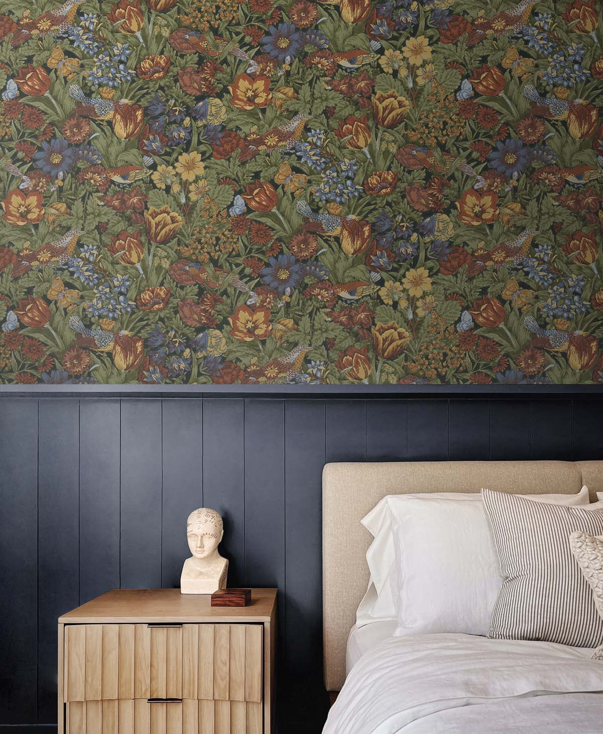 NextWall  Bird Floral Peel and Stick Wallpaper 20.5 in. W x 18 ft. L - Russet & Riverside