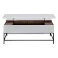 thumbnail image 7 of 45 Inch Rectangular Mango Wood Coffee Table, Lift Top Storage, Iron Frame, White, Black- Saltoro Sherpi, 7 of 7