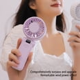 thumbnail image 3 of Ventilador Portátil De Mano, 4000 MAh De Batería, 5 Velocidades + Pantalla Digital, Diseño Liviano Compacto, Ideal Para Viajes, Oficina, Silencio, Tiempo De Ejecución Largo, 3 of 7