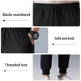 thumbnail image 4 of SEARCHI Winter Men Pants Gym Sweatpants Solid Color Thick Warm Female Pants Sports Running Fleece Trousers Fleece  Lined Winter  Running Jogger Pants, 4 of 7