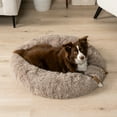 thumbnail image 2 of PetAmi Calming Dog Bed for Small Medium Dog Cat, Round Donut Dog Bed Washable, Fluffy Faux Fur Plush Cuddler Pet Kitten Cushion Bed, Anti-Slip, Fits up to 45 lbs, 30 inch, Taupe, 2 of 9