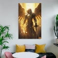 thumbnail image 6 of Christian Wall Art Archangel Michael Canvas Painting Print Bible Story Picture Poster Room Aesthetic Poster Print Art Wall Painting Canvas Posters Gifts Modern Bedroom Decor 20x30inch(50x75cm), 6 of 6