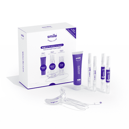 SmileDirectClub Pro Teeth Whitening System with LED Light - 4 Pack Pens and Whitening Toothpaste - Professional Strength Hydrogen Peroxide - Pain Free and Enamel Safe