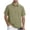 #01 Army Green 【Mix & Match: Choose Your Favorites】, variant on Men's Casual Standing Collar Blouses Top Flax Solid Color Short Sleeve Half Button Placket Open Front Breathable Fabric Beach Vacation Hiking Daily Wear Street | Zenithor,Army Green M