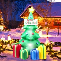 Inflatable Christmas Tree with 4 Gift Boxes, 5.2Ft Christmas Inflatables with Built in LED Lights Blow Up Yard Decoration for Patio Lawn Backyard Home Indoor Outdoor Party Decor