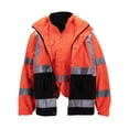 thumbnail image 2 of Men's Class 3 Safety High Visibility Water Resistant Reflective Neon Work Jacket (3M Scotchlite Neon Orange, 3XL), 2 of 5
