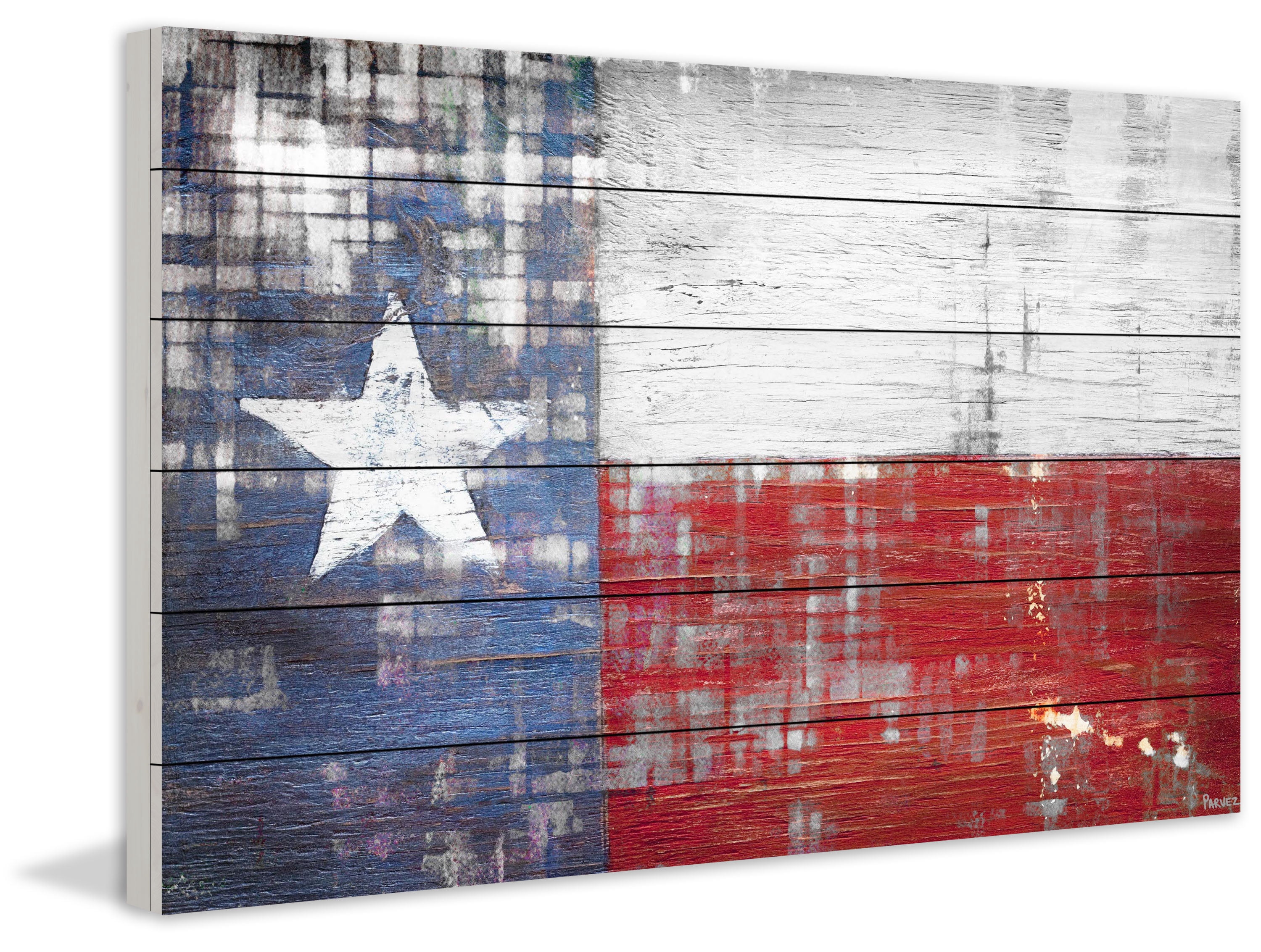 Parvez Taj Texas White Wood Wall Art, 12" x 18"