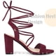 thumbnail image 4 of Sandalias de tacón alto Perphy Con tira trasera y cordones para mujer borgoña 39, 4 of 6
